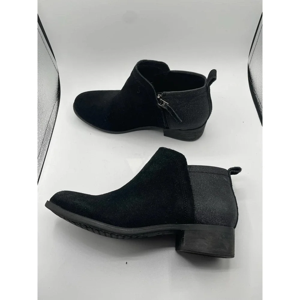 TOMS Deia Bootie in Black Suede Women's Boots Size W6.5_2